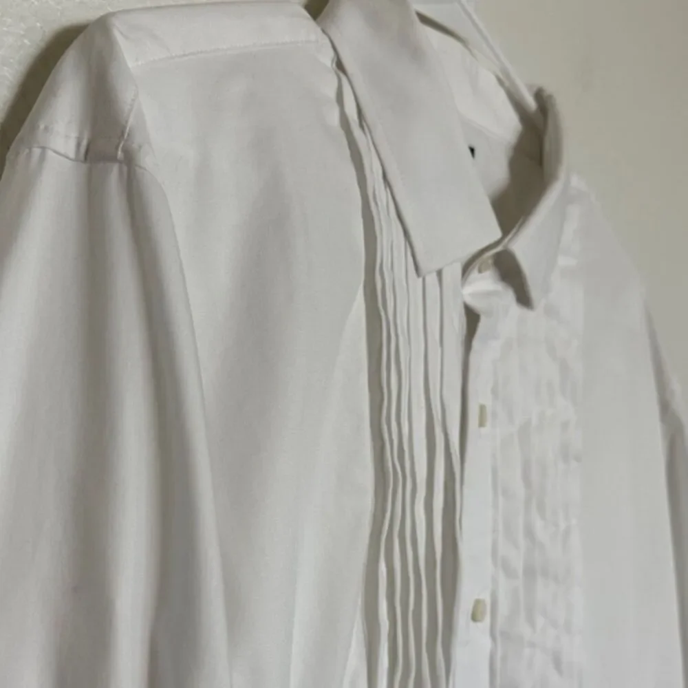 J. Crew Ludlow Pleated Bib Tuxedo Shirt Mens XL Cuff Links Formal Event White